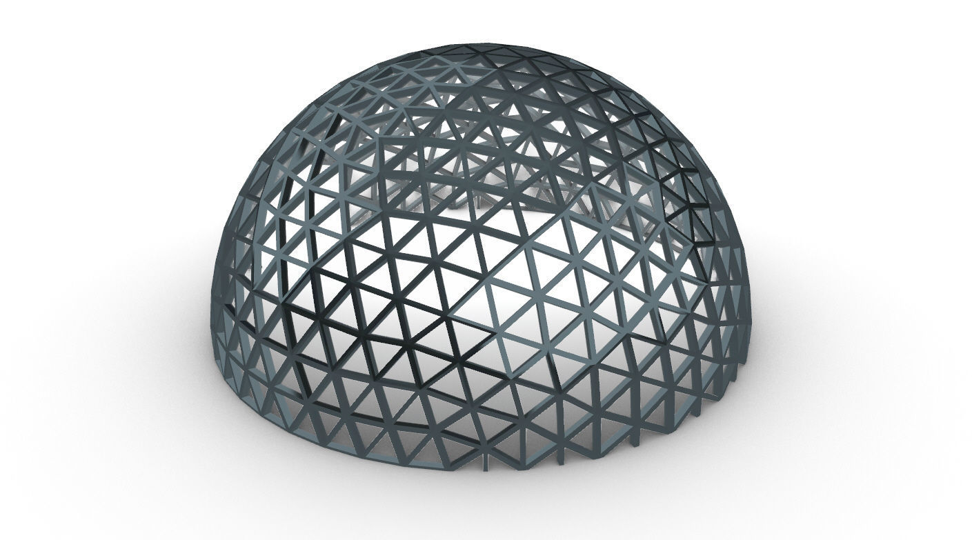 Geodesic Dome V3 Large with Frame and Panels and Entryway 3D model_21