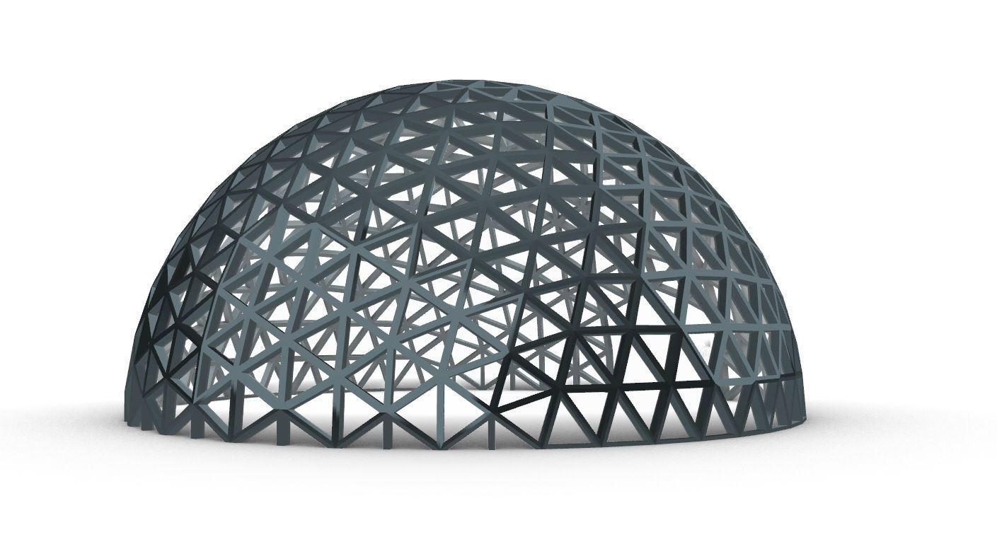 Geodesic Dome V3 Large with Frame and Panels and Entryway 3D model_44