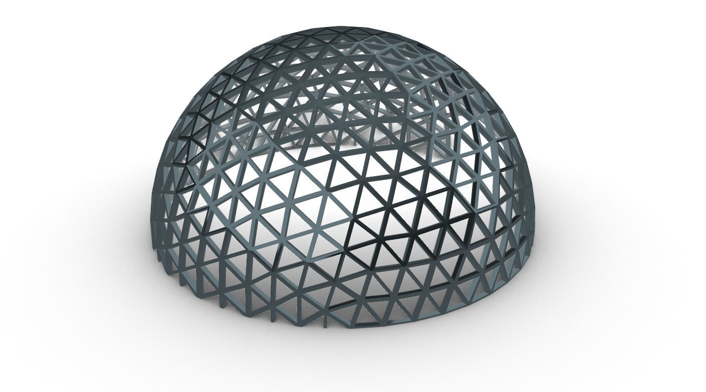 Geodesic Dome V3 Large with Frame and Panels and Entryway 3D model_45