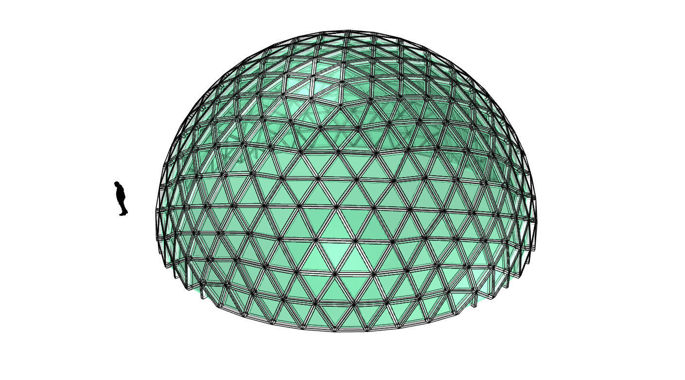 Geodesic Dome V3 Large with Frame and Panels and Entryway 3D model_15