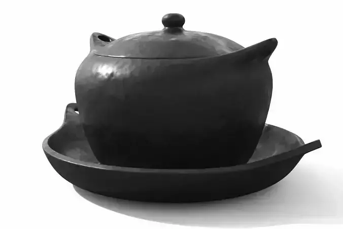 Black Clay Soup Pot
