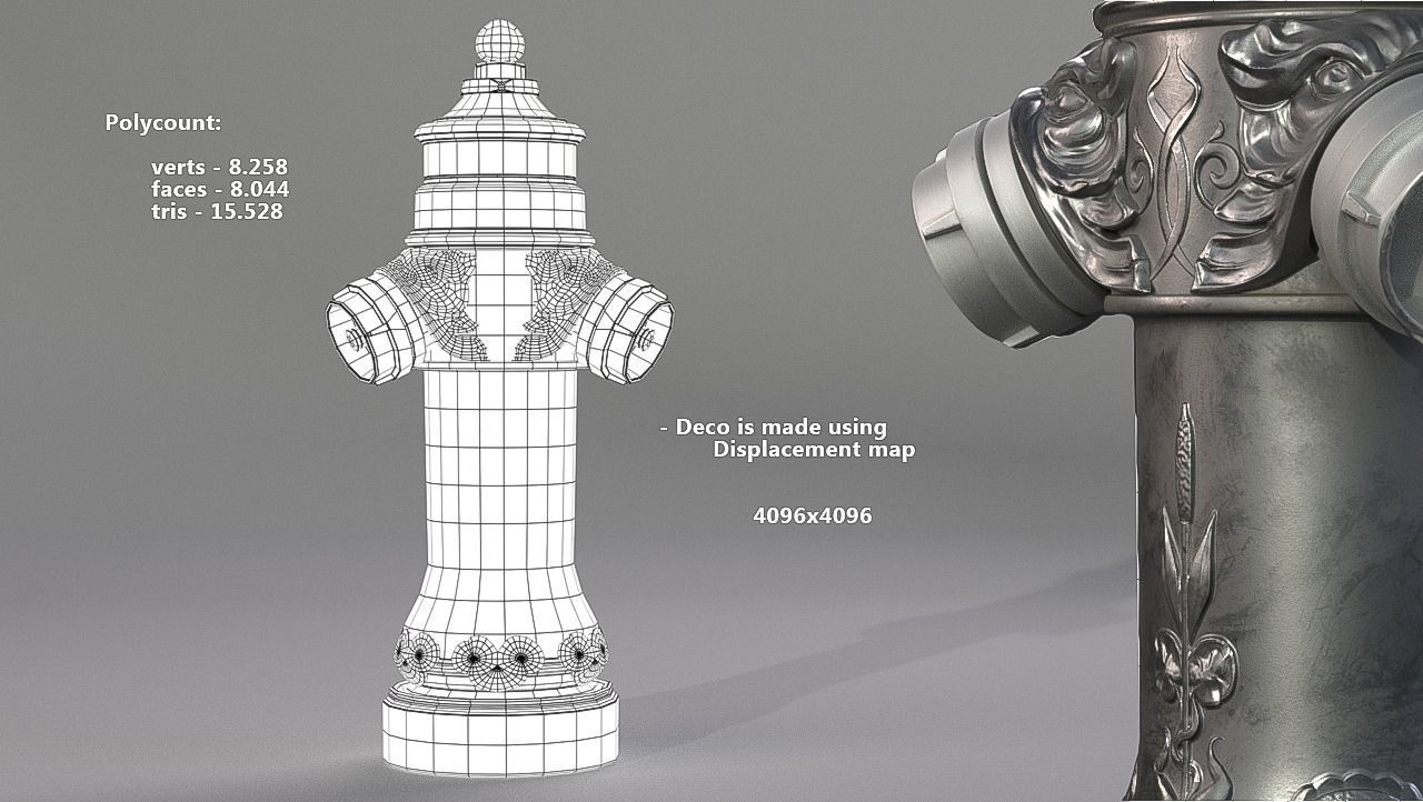 London Vintage Fire Hydrant 3D model_6