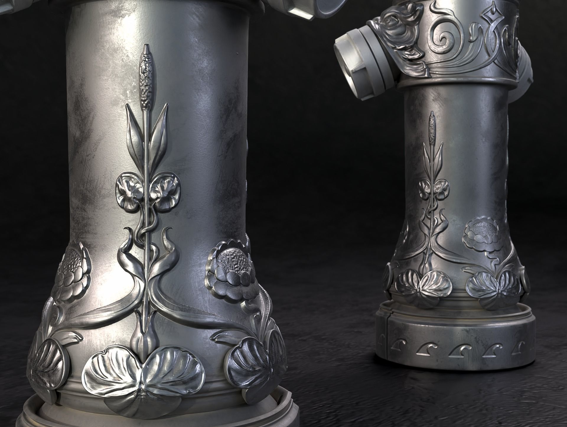 London Vintage Fire Hydrant 3D model_3