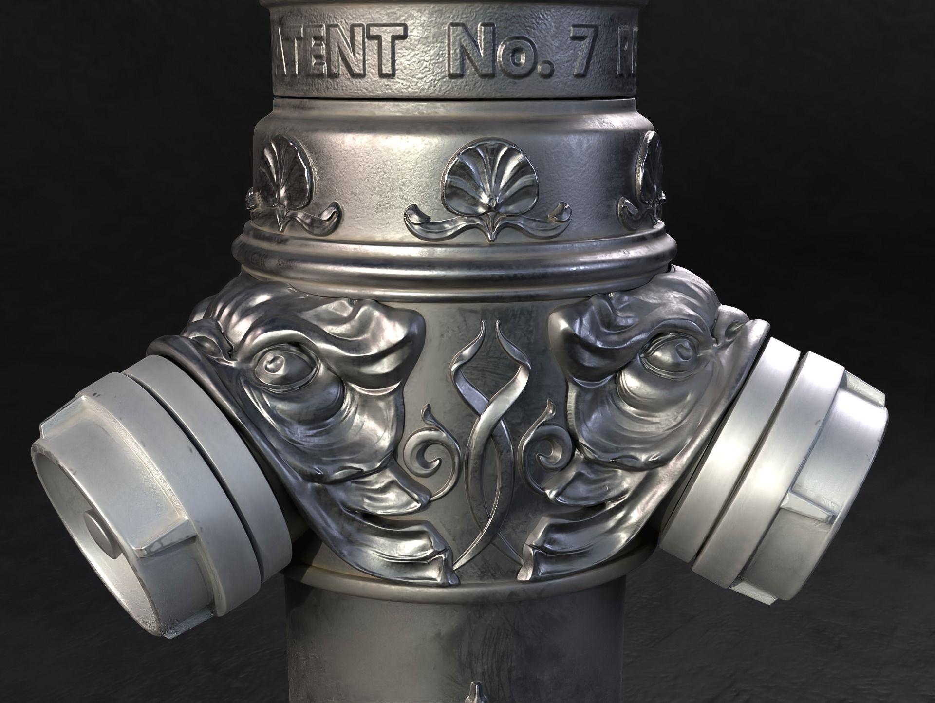 London Vintage Fire Hydrant 3D model_2