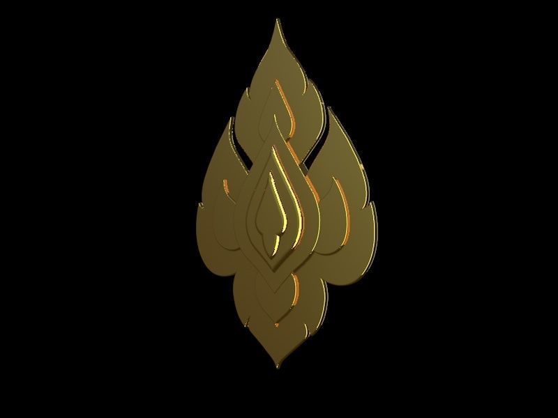 Thai decorate leaf 3D model_1