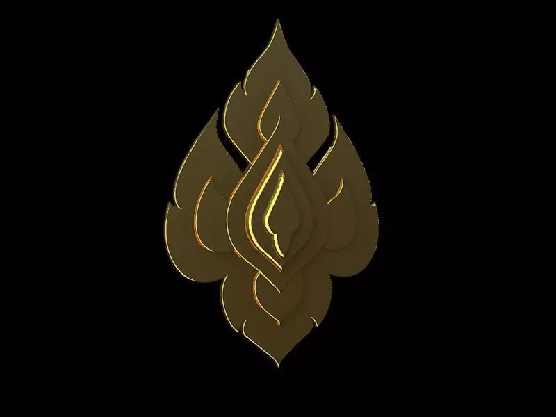 Thai decorate leaf 3D model_0