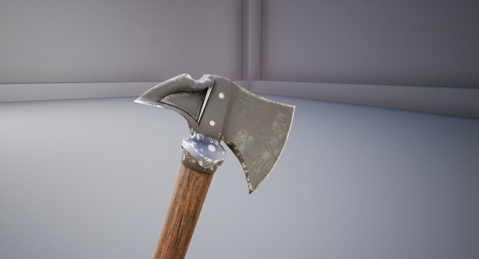 Medieval Axe Low-poly 3D model_2