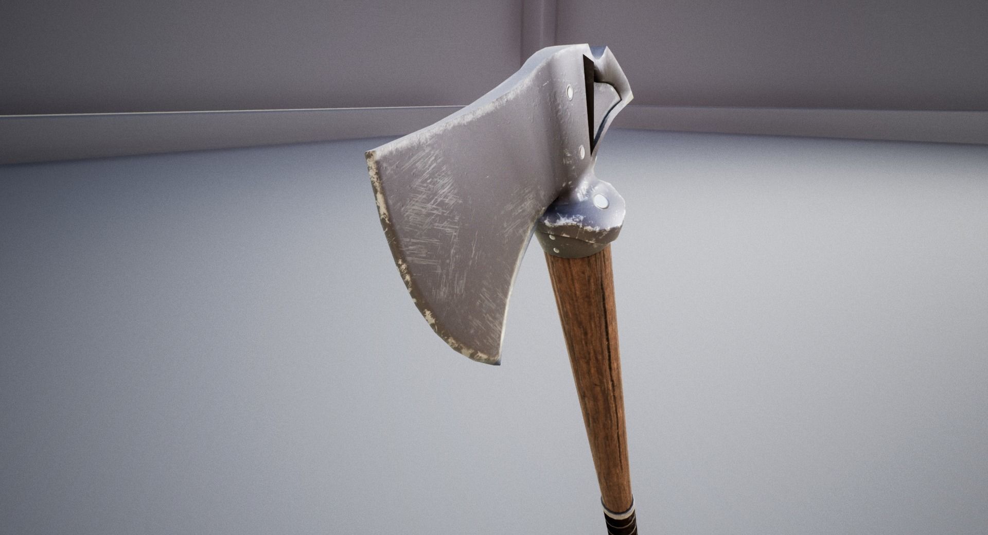 Medieval Axe Low-poly 3D model_4