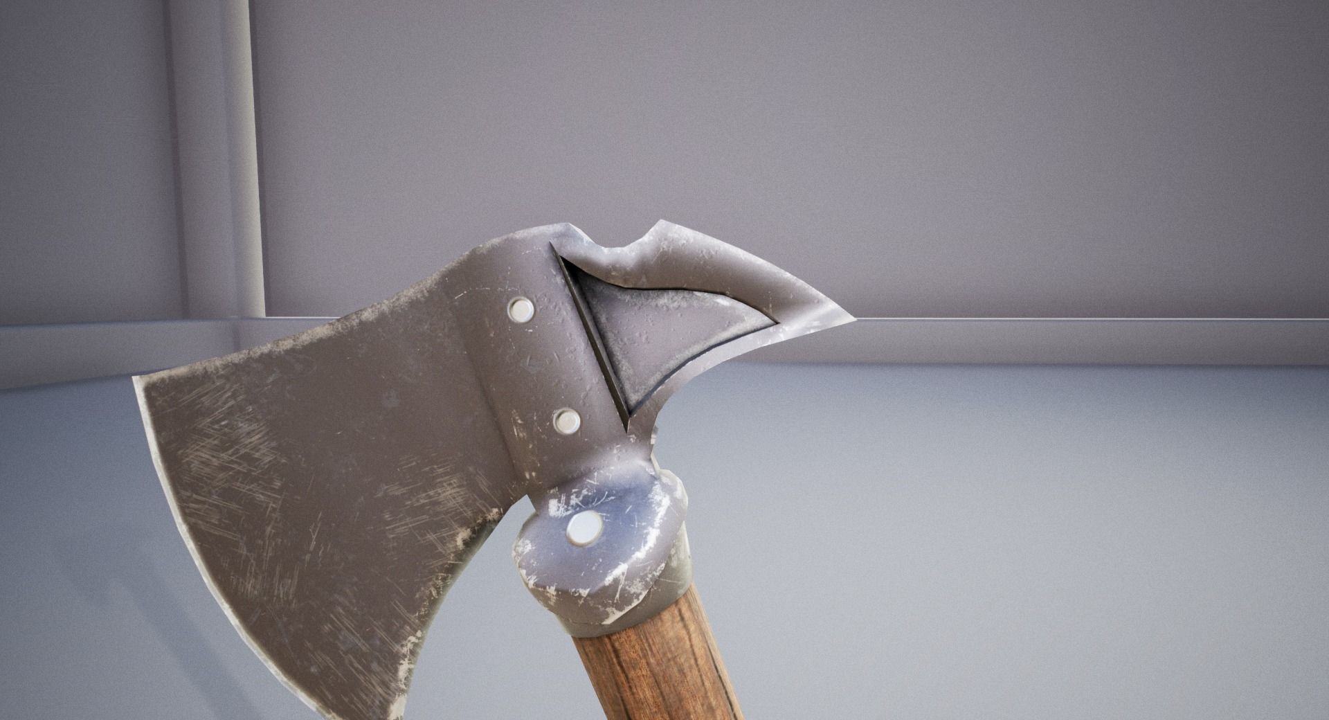 Medieval Axe Low-poly 3D model_3