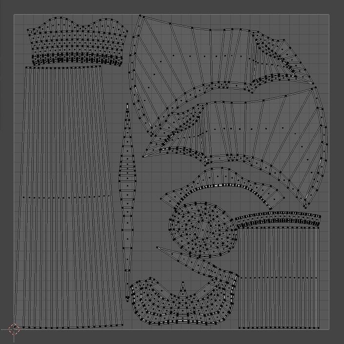 Medieval Axe Low-poly 3D model_8