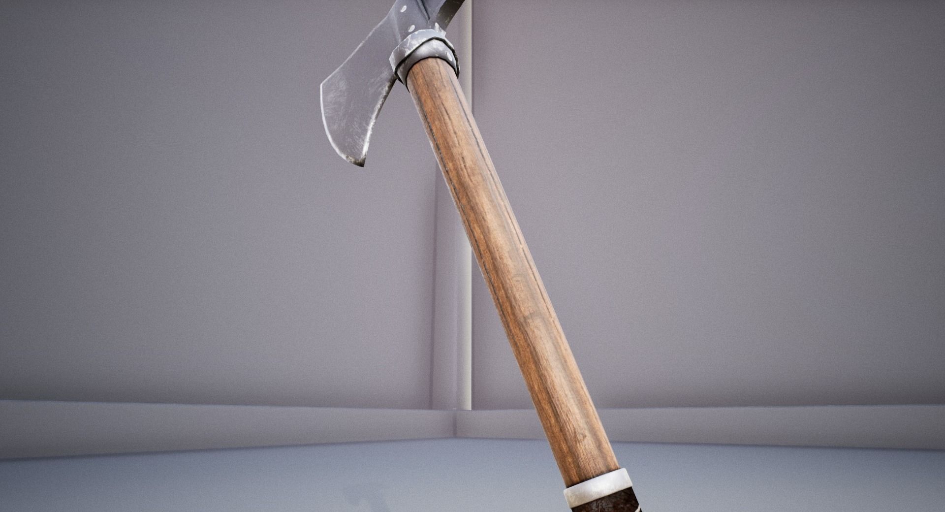 Medieval Axe Low-poly 3D model_5