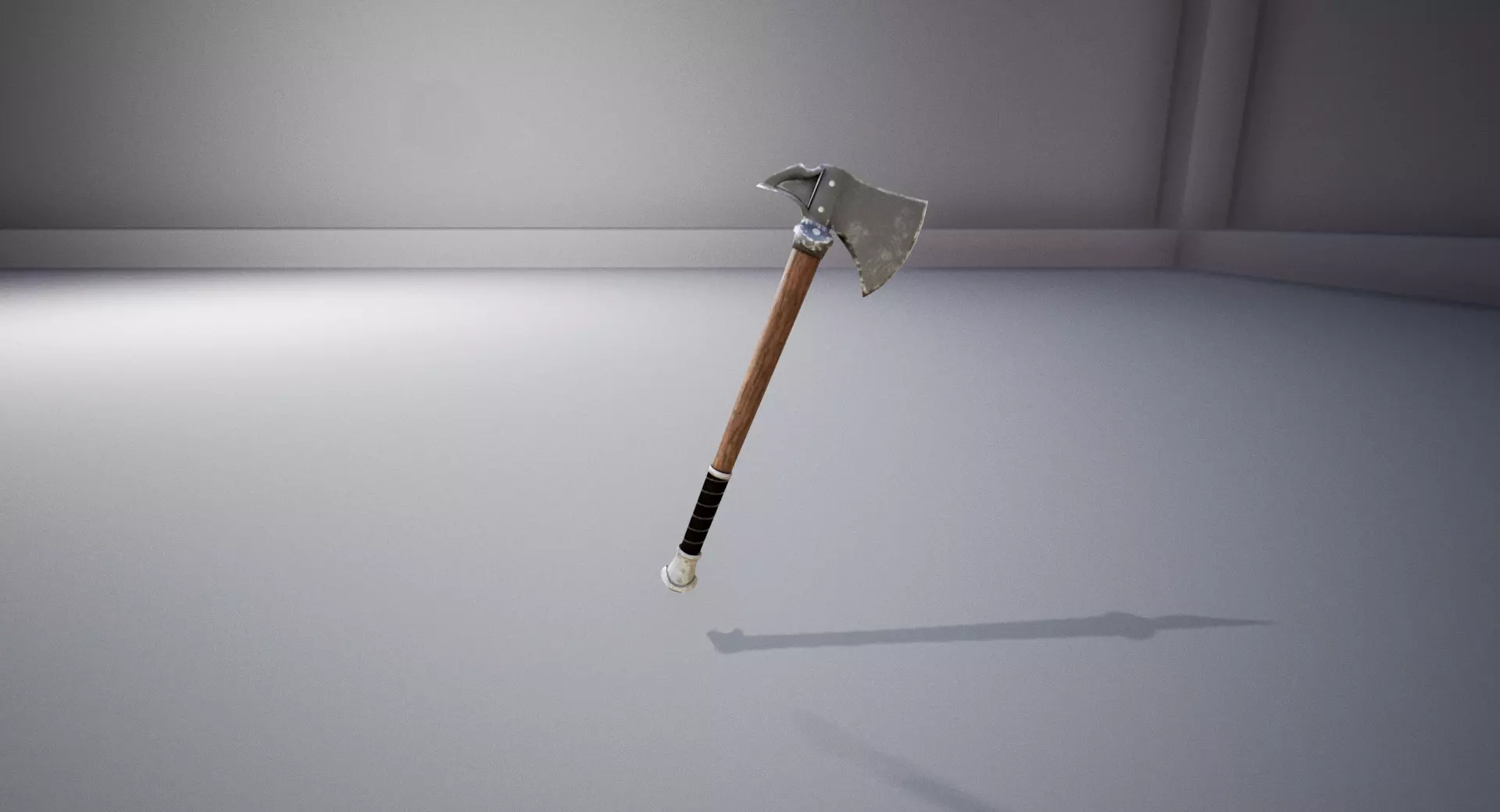 Medieval Axe Low-poly 3D model_0