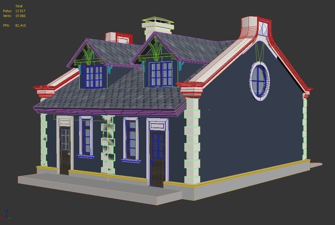 Detached Garages for two cars 3D model_9