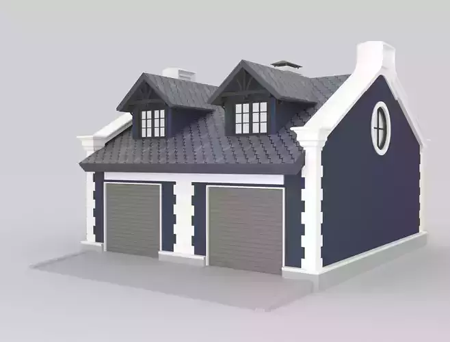 Detached Garages for two cars 3D model