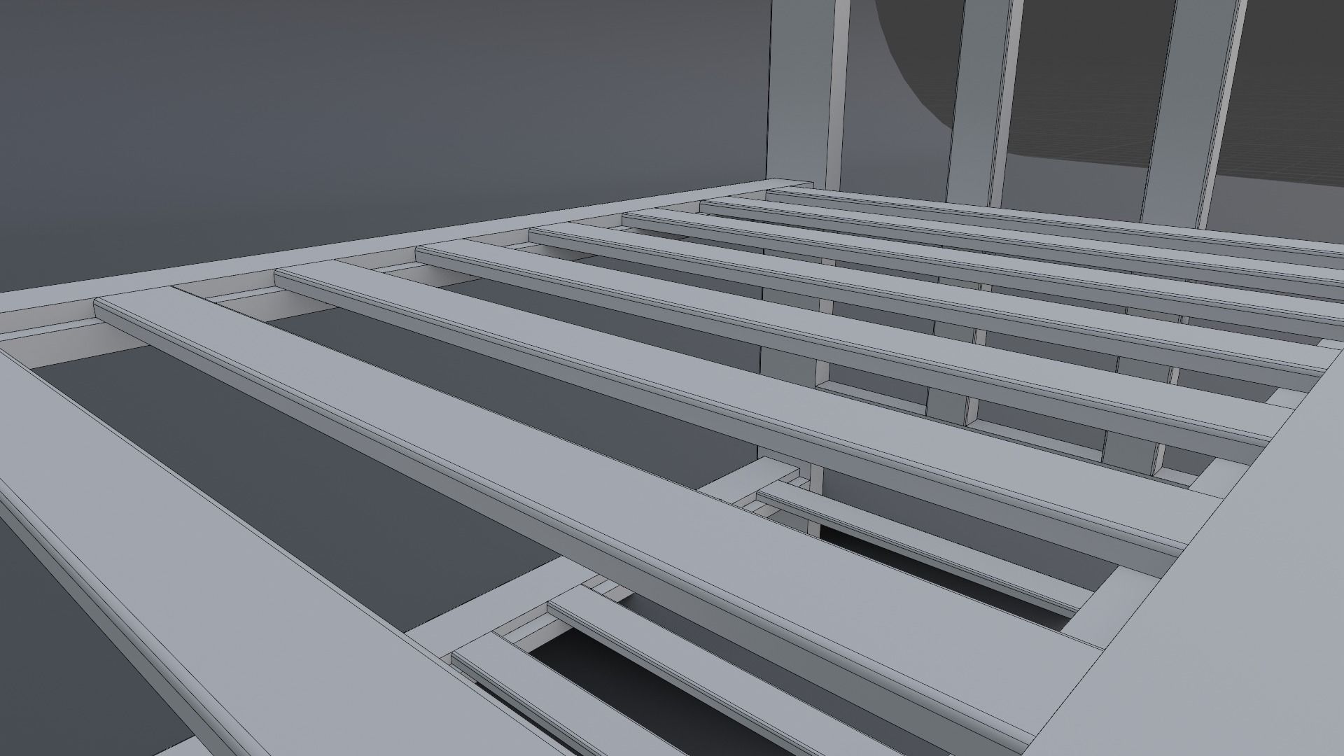 Wooden Shoe Bench Low-poly 3D model_9