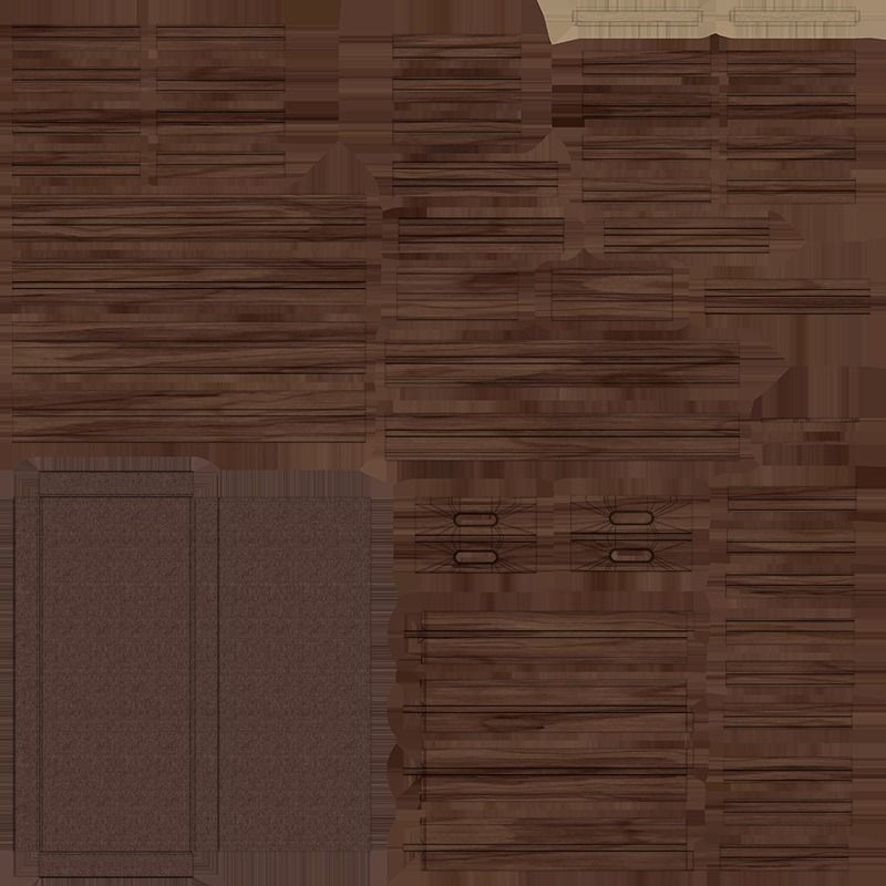 Wooden Shoe Bench Low-poly 3D model_11