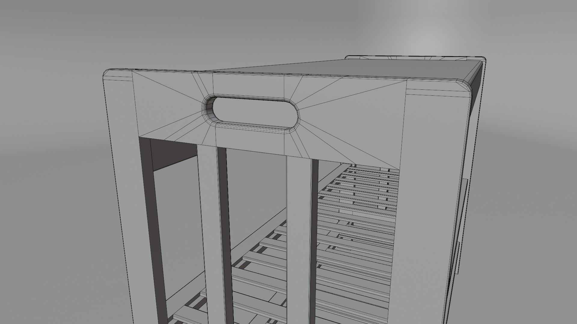 Wooden Shoe Bench Low-poly 3D model_10