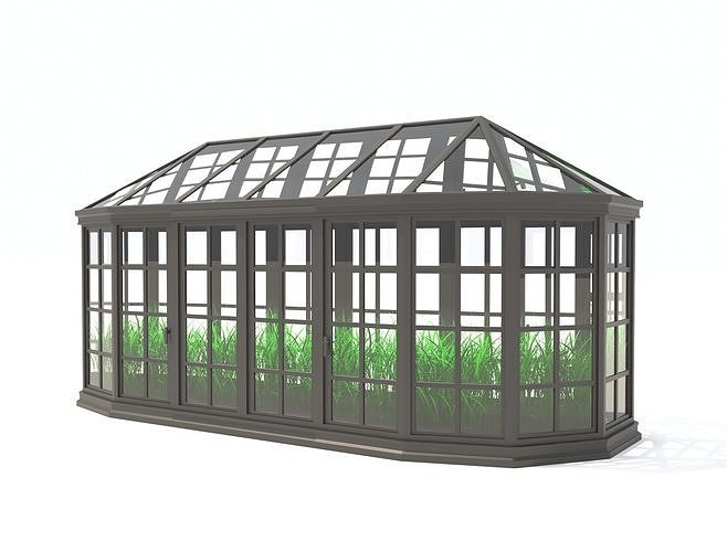 Greenhouses collection greenhouse with grass in it 3D model