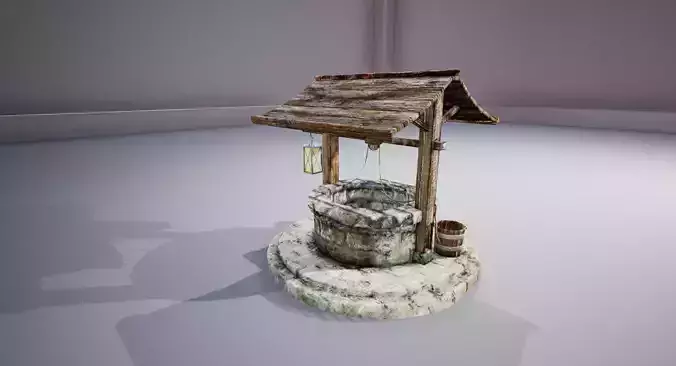 Detailed medieval water well