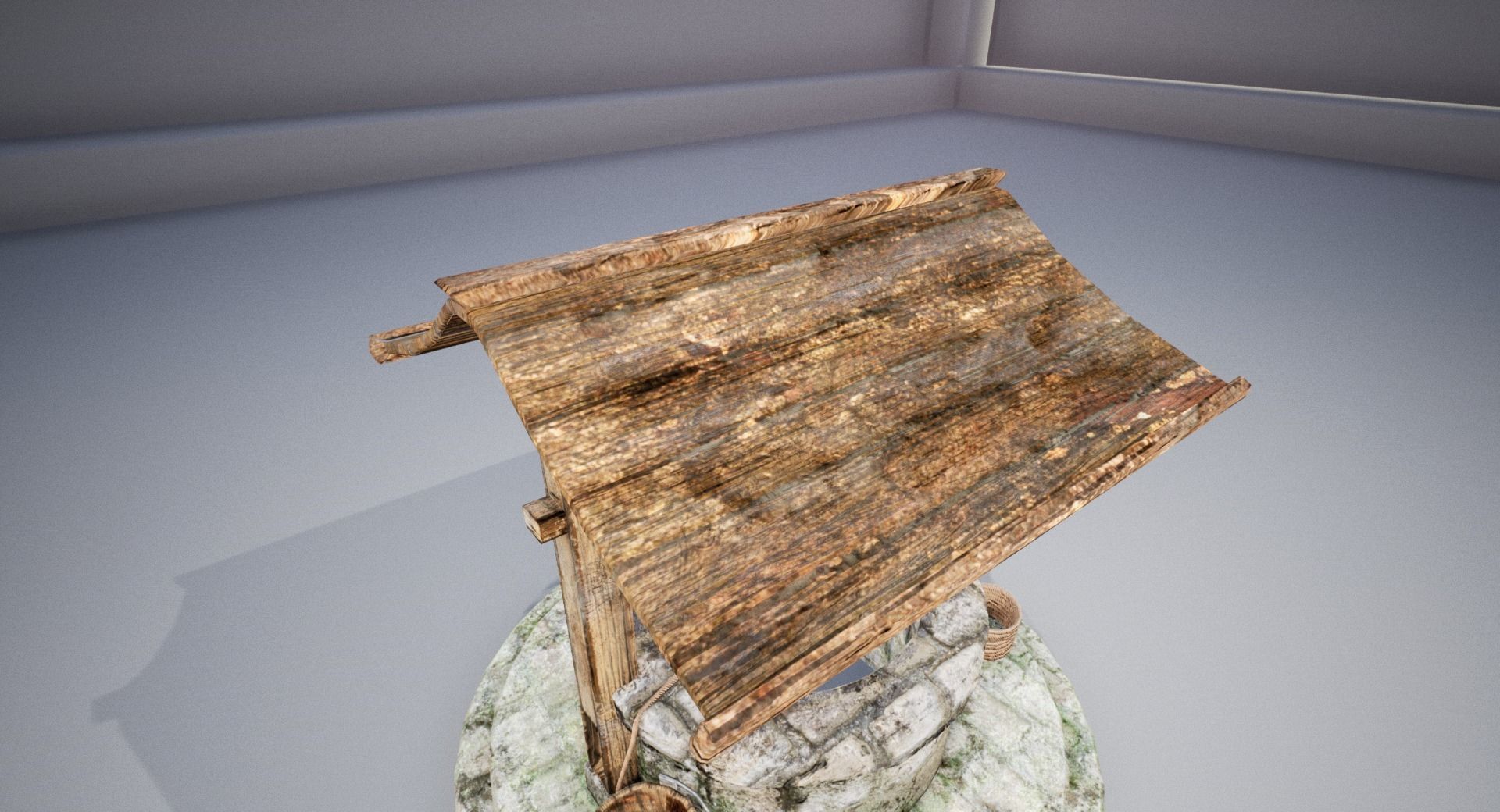 Detailed medieval water well Low-poly 3D model_6