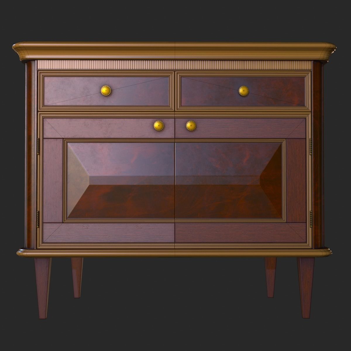 Vintage Furniture Commode PBR Game Ready Low-poly 3D model_13