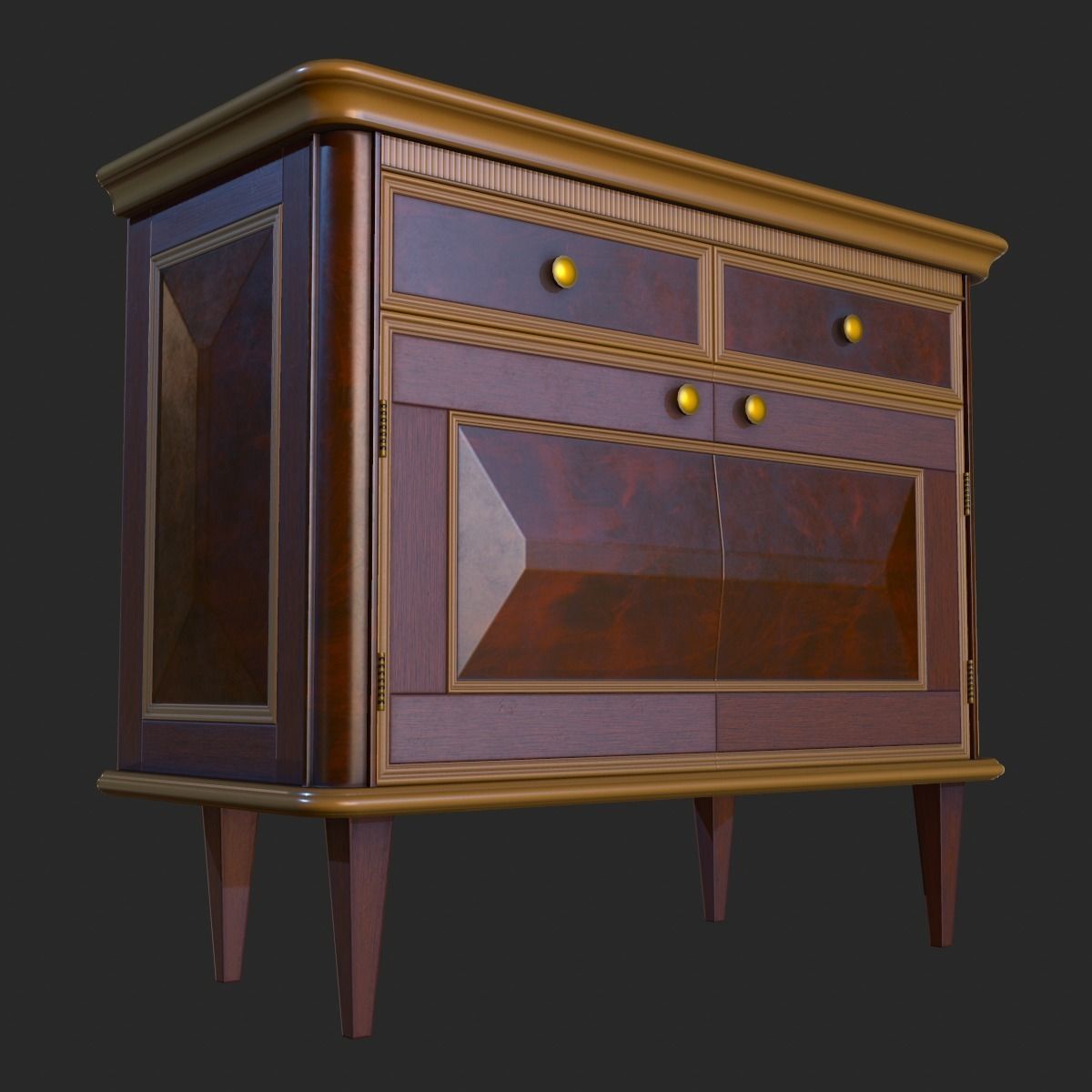 Vintage Furniture Commode PBR Game Ready Low-poly 3D model_2