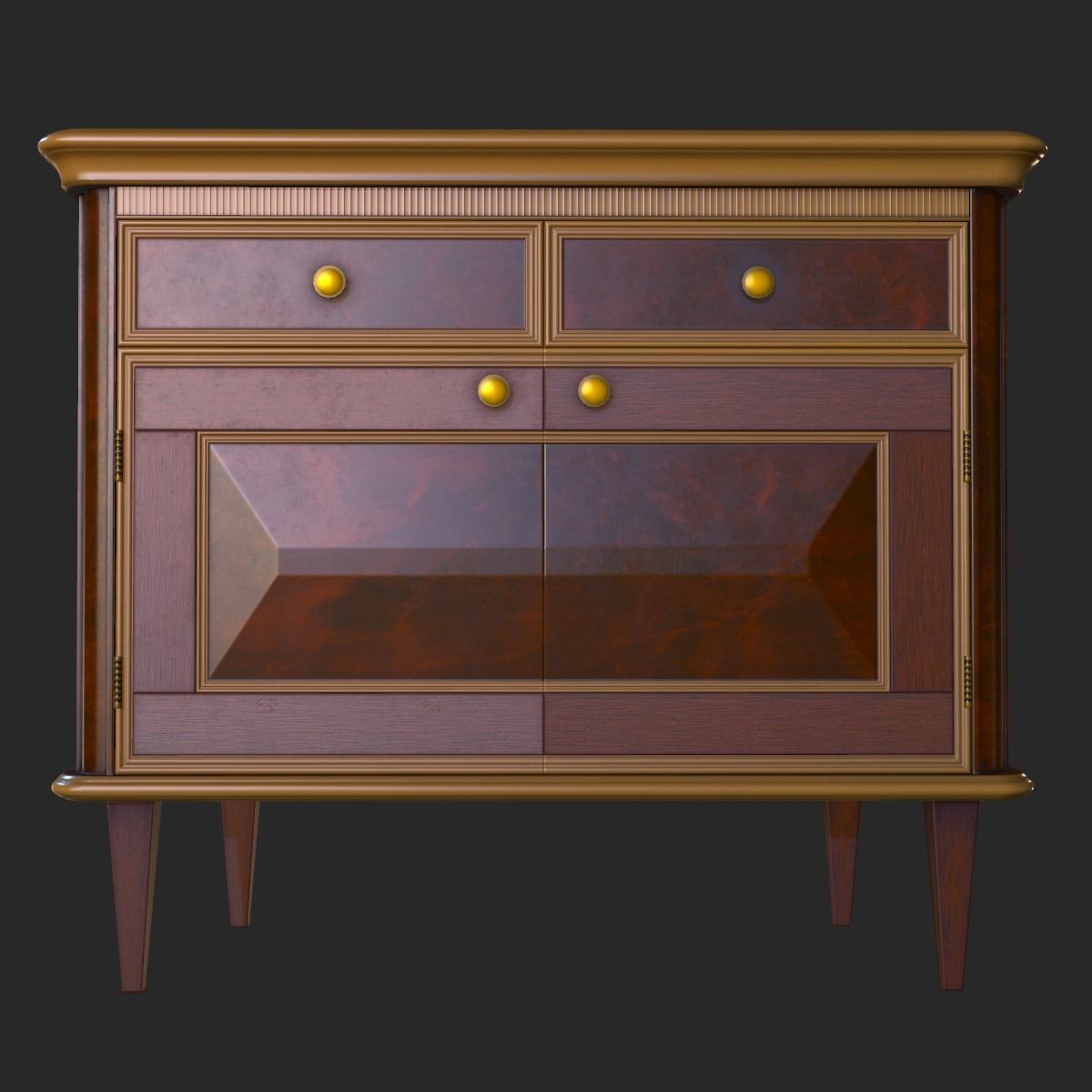 Vintage Furniture Commode PBR Game Ready Low-poly 3D model_11