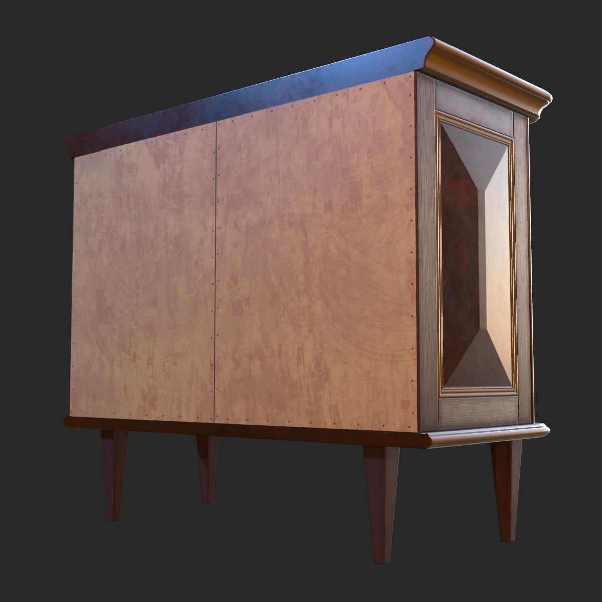 Vintage Furniture Commode PBR Game Ready Low-poly 3D model_5