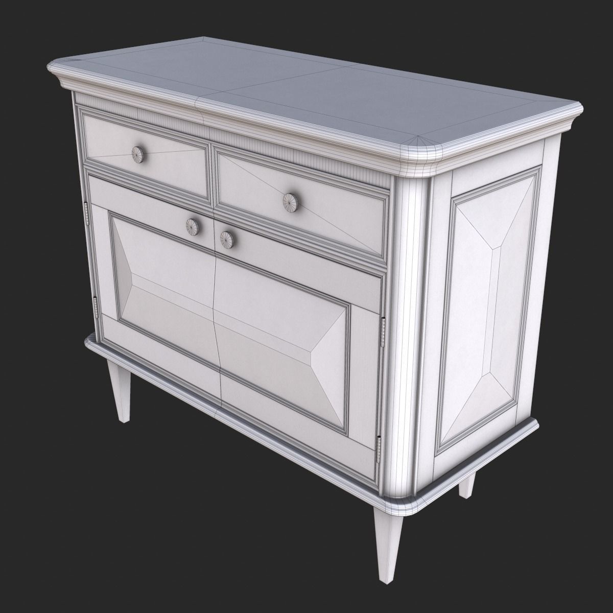 Vintage Furniture Commode PBR Game Ready Low-poly 3D model_15