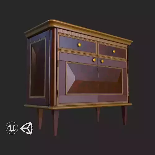 Vintage Furniture Commode PBR Game Ready