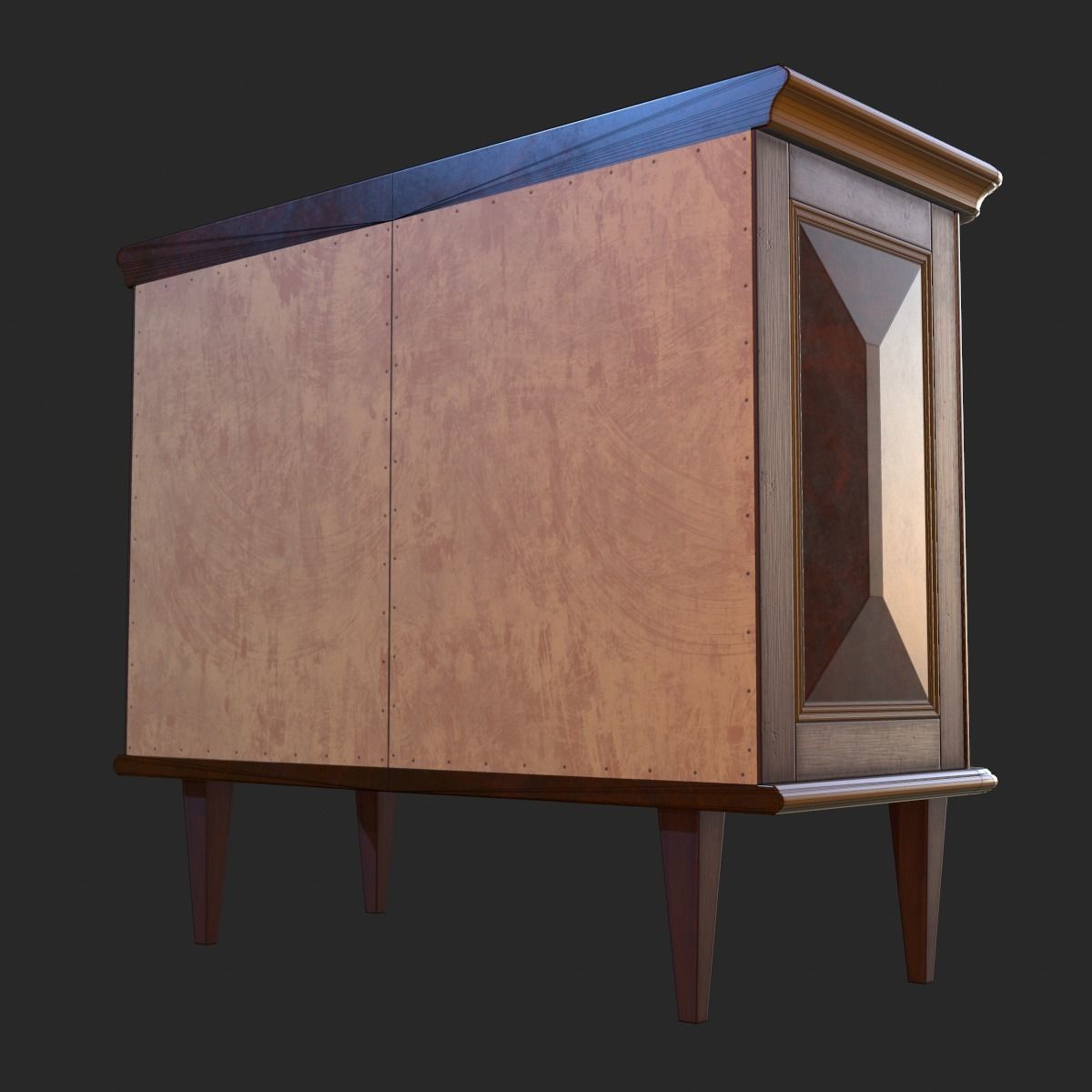 Vintage Furniture Commode PBR Game Ready Low-poly 3D model_7