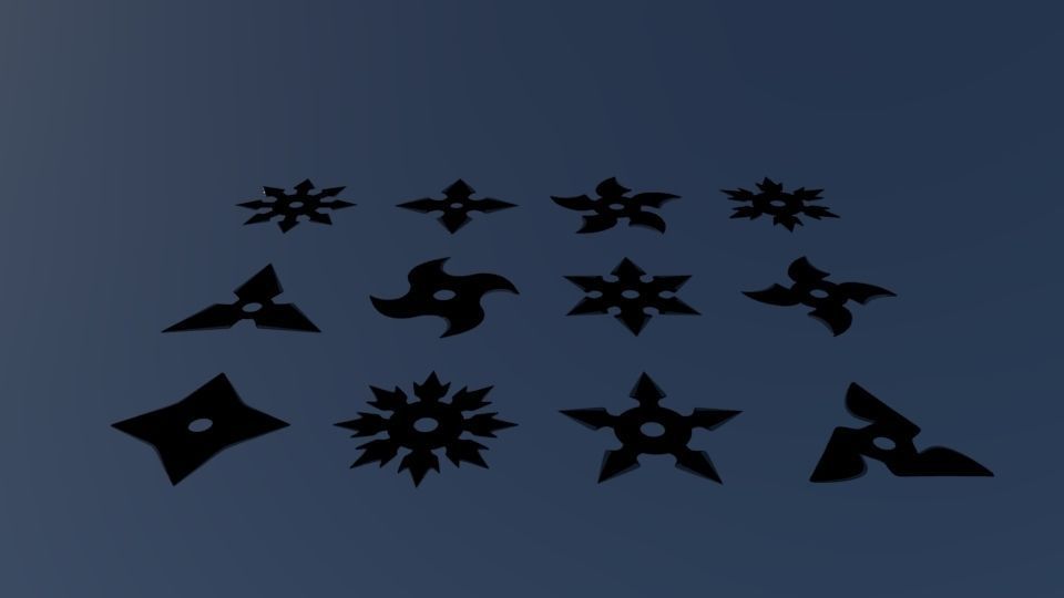 Ninja Stars 3D model_2