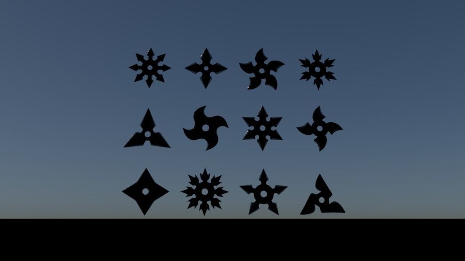 Ninja Stars 3D model_1