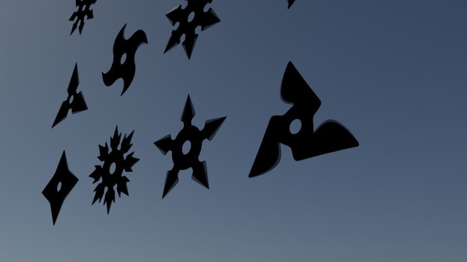 Ninja Stars 3D model_4