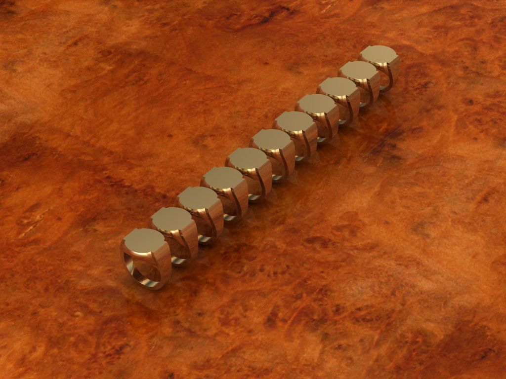 Signet man ring two model 3D print model_6