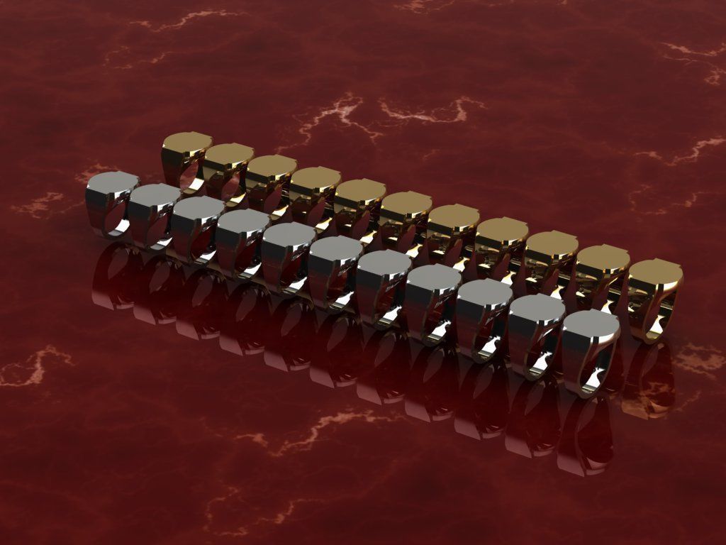 Signet man ring two model 3D print model_1