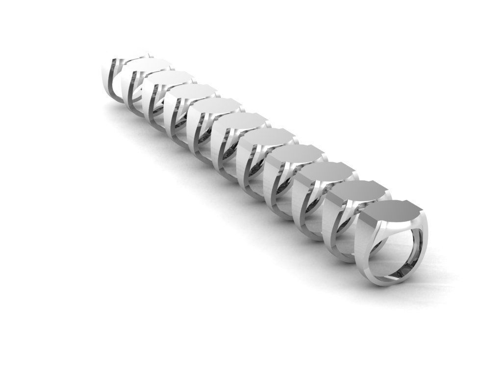 Signet man ring two model 3D print model_4