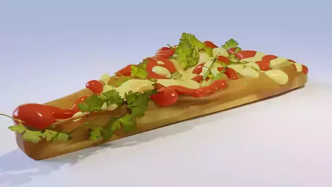 tortilla pizza with toppings 3D model