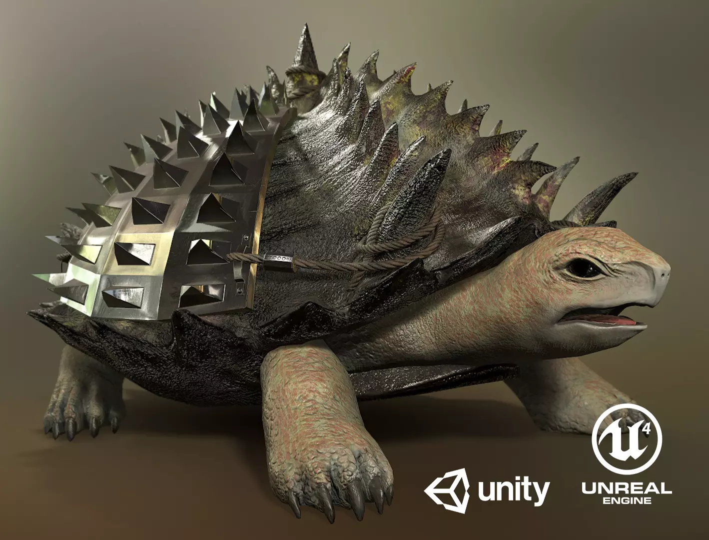 Stylized Armored tortoise - Tortashidze - Game Ready 3D model Low-poly 3D model_0