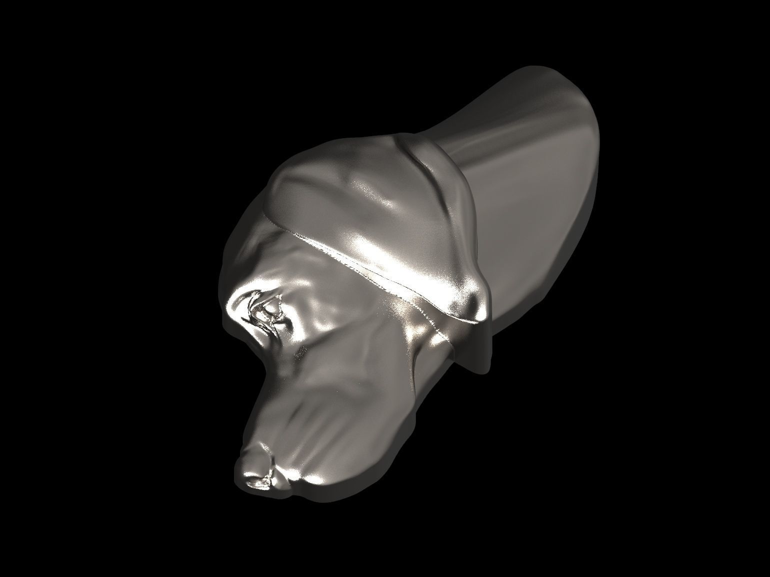 Pointer bas relief pendant 3D print model_8