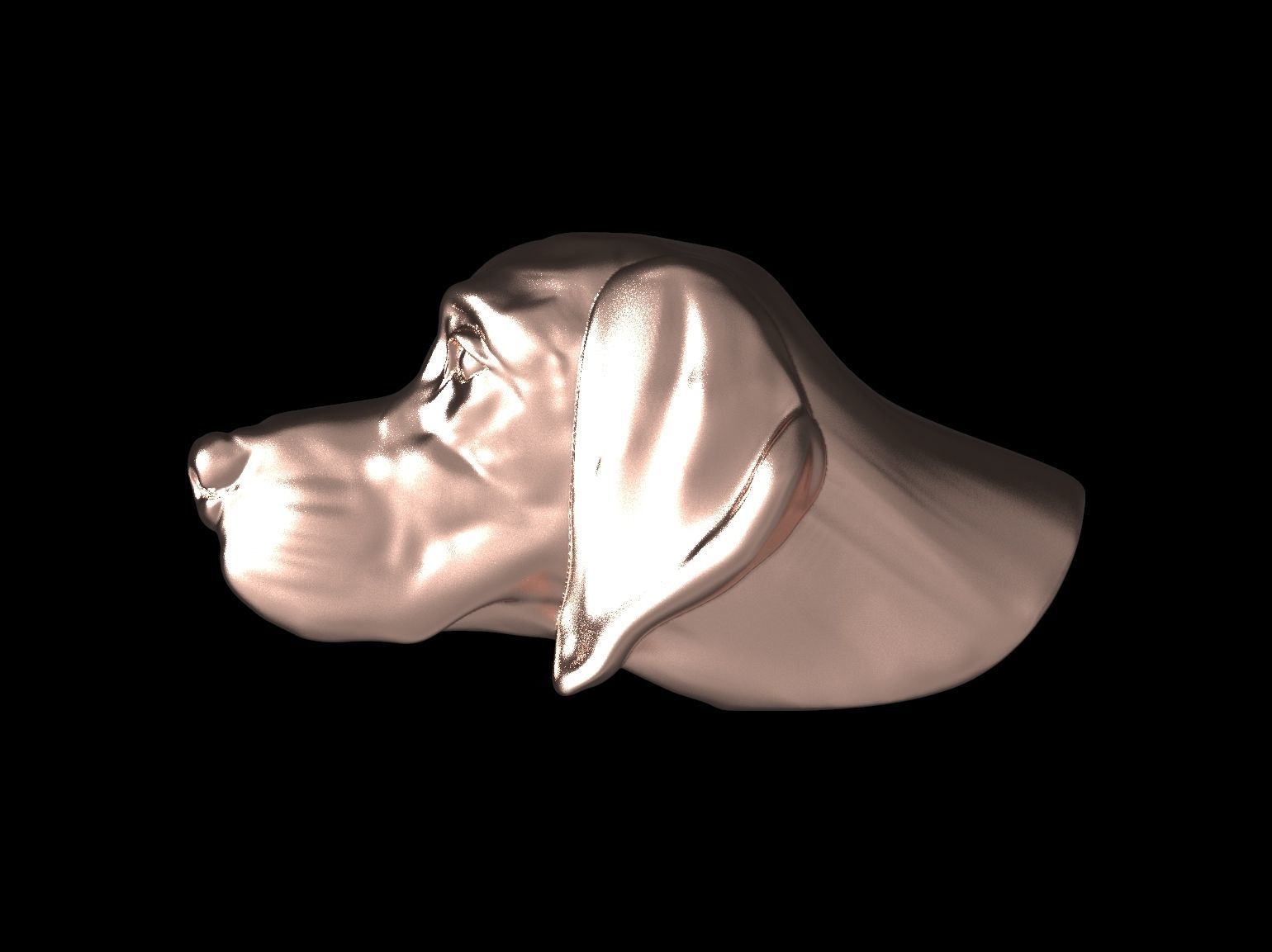 Pointer bas relief pendant 3D print model_36