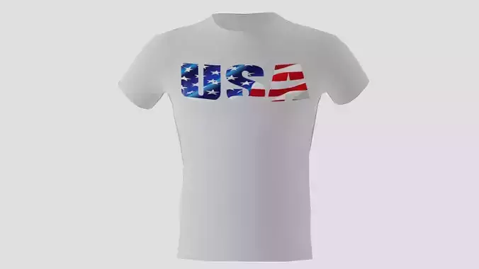Low poly USA shirt white colour 