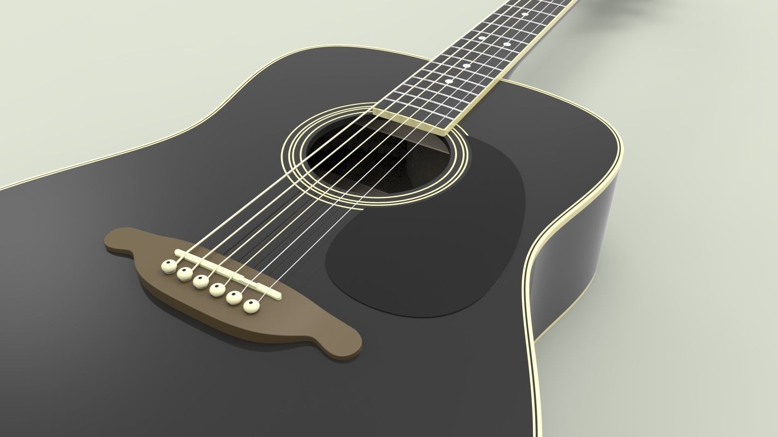 Acoustic guitar SX 3D model_3