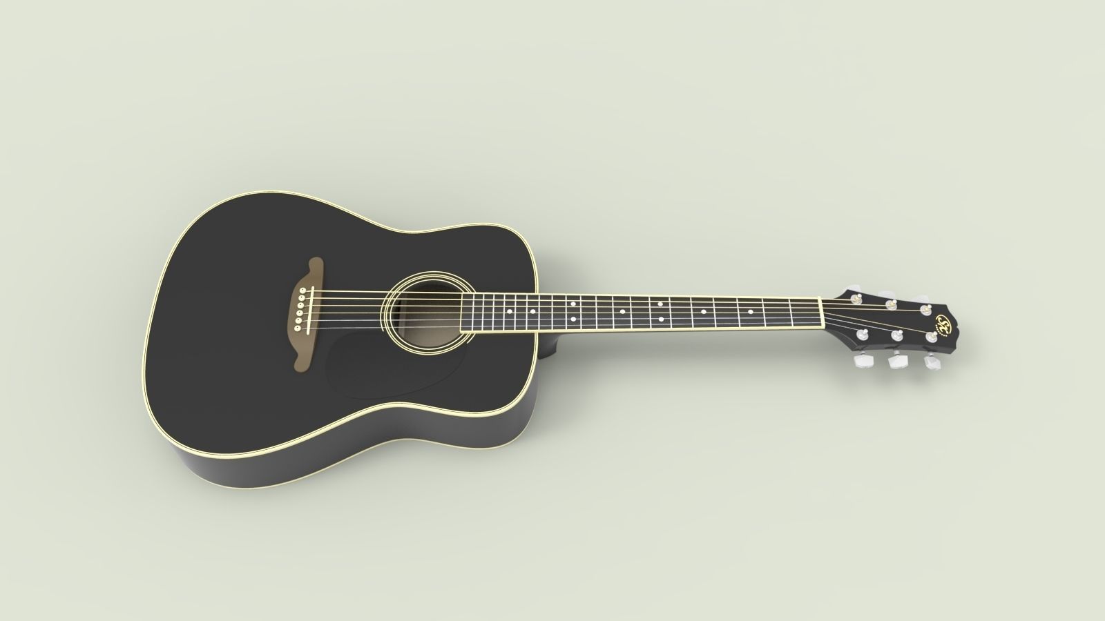 Acoustic guitar SX 3D model_8