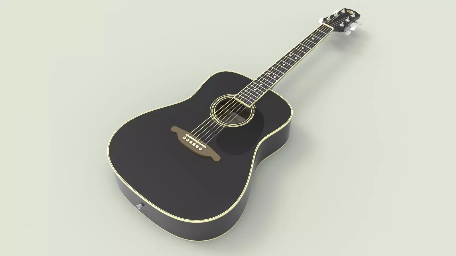 Acoustic guitar SX 3D model_0