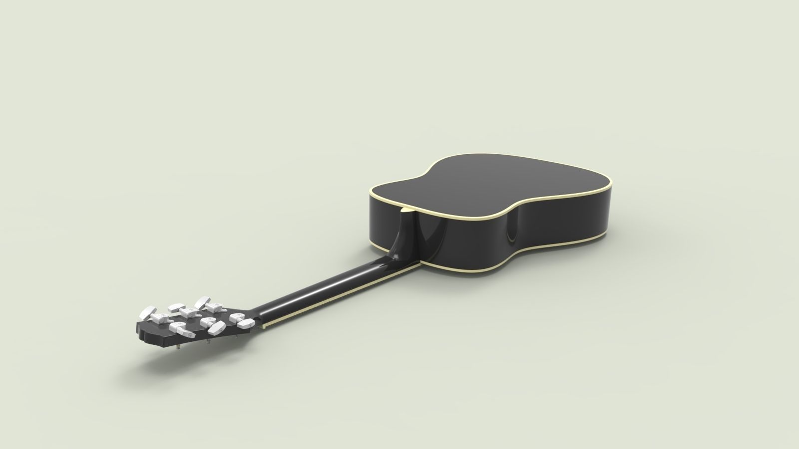 Acoustic guitar SX 3D model_9