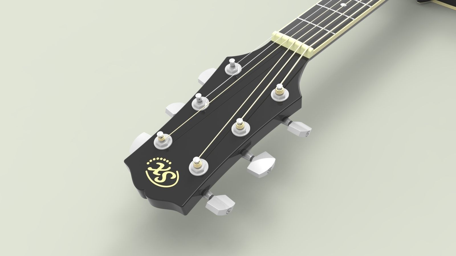 Acoustic guitar SX 3D model_2