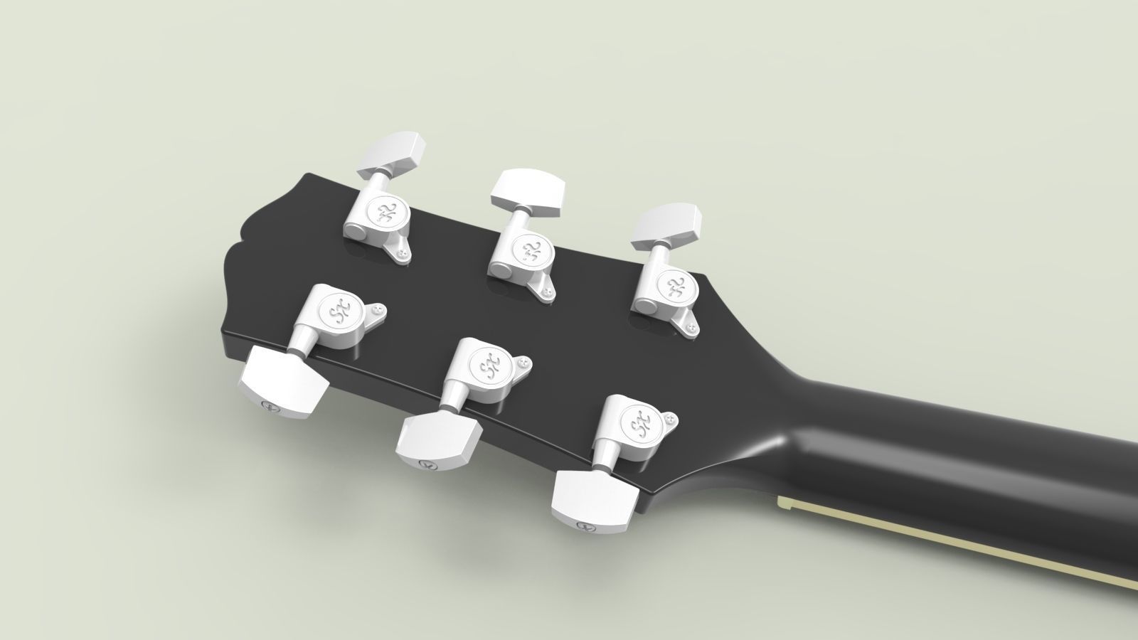 Acoustic guitar SX 3D model_10