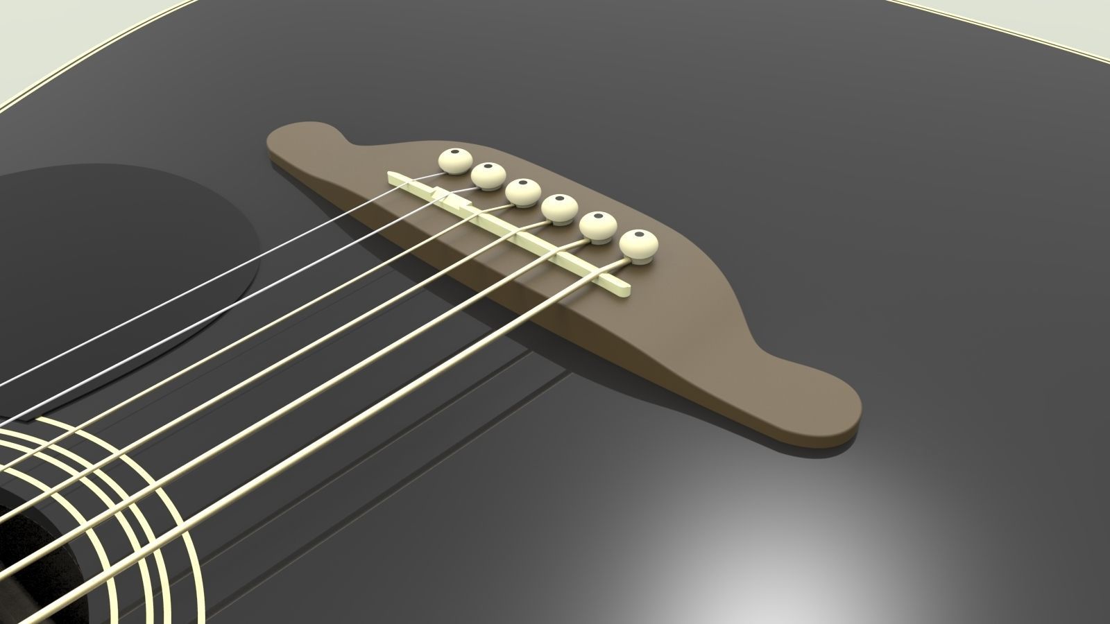 Acoustic guitar SX 3D model_7