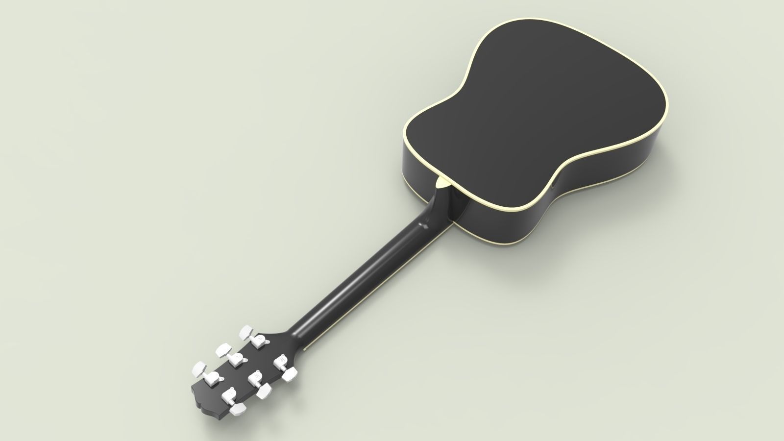 Acoustic guitar SX 3D model_4